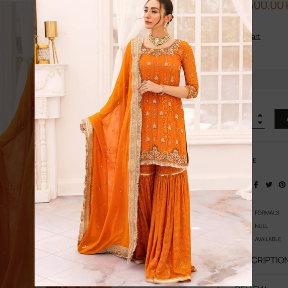 JAVERIA ZOA FORMAL PAKISTANI/INDIAN WEDDING WEAR - Picture 1 of 4